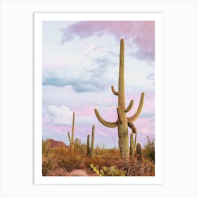 Pastel Saguaro Cactus Sky Art Print