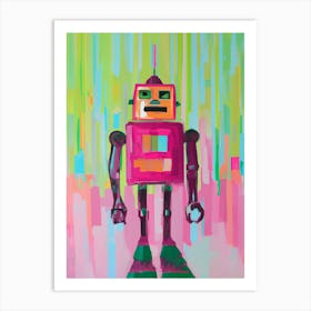 Retro Tin Robot Oil Painting Art Print