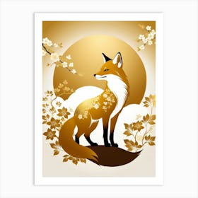 Japan Golden Fox Art Print