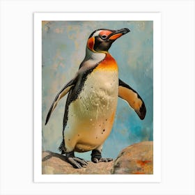 Galapagos Penguin Zavodovski Island Colour Block Painting 3 Art Print