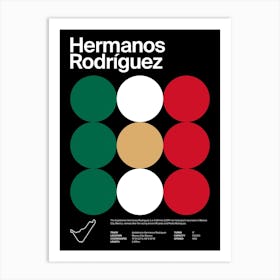 Mid Century Dark Hermanos Rodriguez F1 Art Print