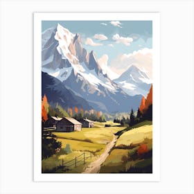 Tour De Mont Blanc France 4 Hiking Trail Landscape Art Print