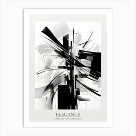 Elegance Abstract Black And White 3 Poster Art Print
