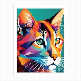 Cat digital art, cat art, cat portrait, Art Print