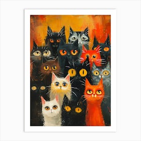 Group Of Cats 14 Art Print