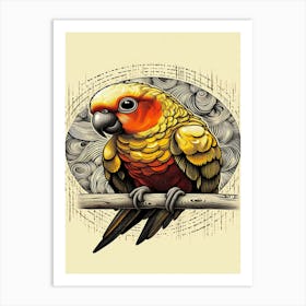 Jasper Parrot On A Branch Art Print