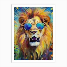 Lion With Sunglasses 1 Art Print