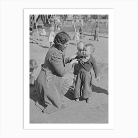 Children And Their Teacher At The Fsa (Farm Security Administration) Farm Family Migratory Labor Camp Art Print