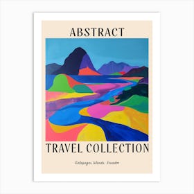 Abstract Travel Collection Poster Galapagos Islands Ecuador 3 Art Print