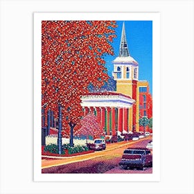 Fayetteville, City Us  Pointillism Art Print