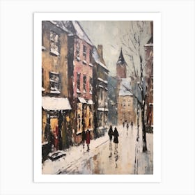 Vintage Winter Painting Richmond England Art Print