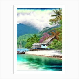 Maluku Indonesia Soft Colours Tropical Destination Art Print