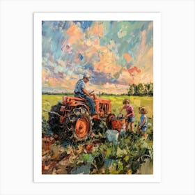 Tractor In The Field Art Print