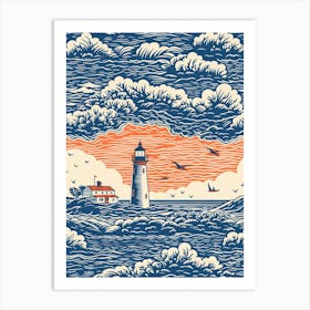 Cape Cod In Massachussetts, Inspired Travel Pattern 3 Art Print