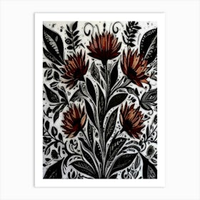 Black And White Flowers Art Print