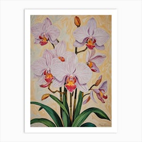 Pink Pastel Orchids no2 Art Print