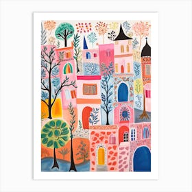 Tehran, Dreamy Storybook Illustration 2 Art Print