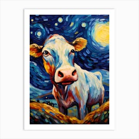 Van Cow, Vincent Van Gogh Inspired Art Print