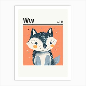 Animals Alphabet Wolf 3 Art Print
