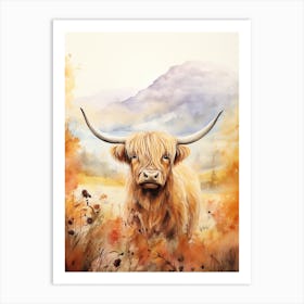 Warm Tones Highland Cow 5 Art Print