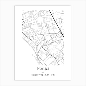 Portici,Italy Minimalist Map Poster