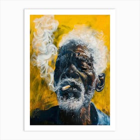 Man Smokes A Cigarette 2 Art Print