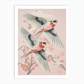 Vintage Japanese Inspired Bird Print Eurasian Sparrowhawk 2 Art Print