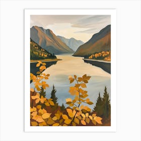 Autumn Leaves On A Lake Art Print