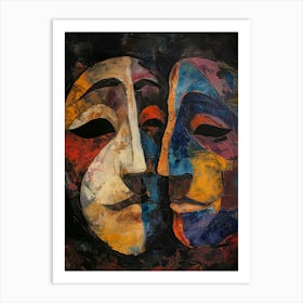 Two Masks By Aditya Art Print