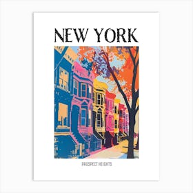Prospect Heights New York Colourful Silkscreen Illustration 2 Poster Art Print
