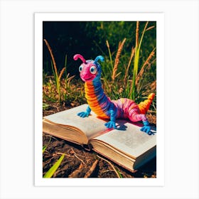 Bookworm On A Book Art Print