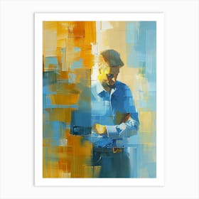 Man In Blue And Yellow Art Print