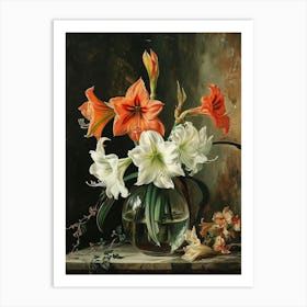 Baroque Floral Still Life Amaryllis 5 Art Print