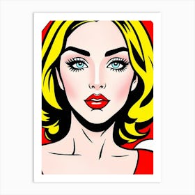 Luminous Vision: A Bold Close-Up of Pop Art Feminism Pop Girl Art Print