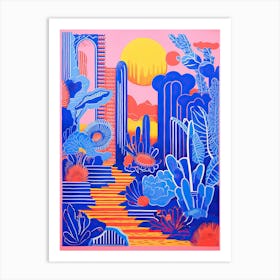 Majorelle Gardens Abstract Riso Style 8 Art Print