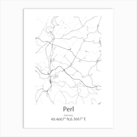 Perl,Germany Minimalist Map Art Print