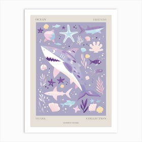 Purple Bamboo Shark Illustration 1 Poster Art Print