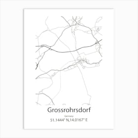 Grossrohrsdorf,Germany Minimalist Map Art Print