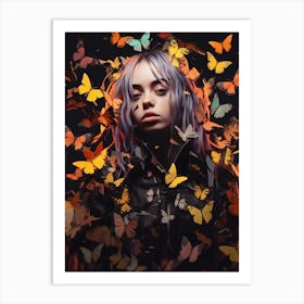 Billie Eilish Butterfly Collage 3 Art Print