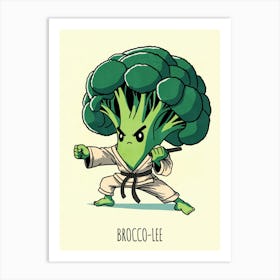 Brocco-lee Kung fu Broccoli Art Print