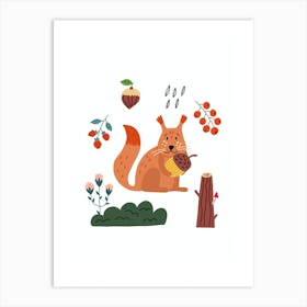 Cute Animal Squirrel Art Print