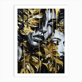 Gold And Black 122 Art Print