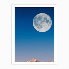 Full Moon Over Mountains 2 Art Print