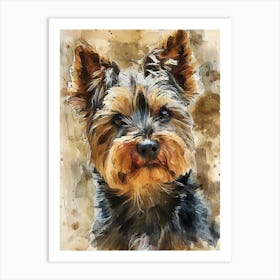 Yorkshire Terrier Watercolor Painting 2 Art Print