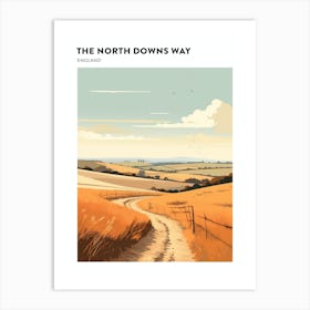 The North Downs Way England 3 Hiking Trail Landscape Poster Art Print