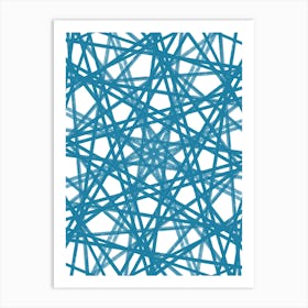 Abstract Blue Lines Art Print