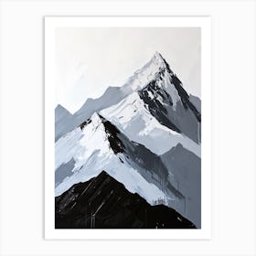 Black And White Mountains Art Print