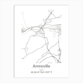 Amneville,France Minimalist Map Art Print