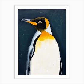 King Penguin Volunteer Point Colour Block Painting 4 Art Print