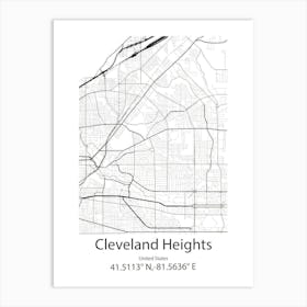 Cleveland,United States Minimalist Map 1 Art Print